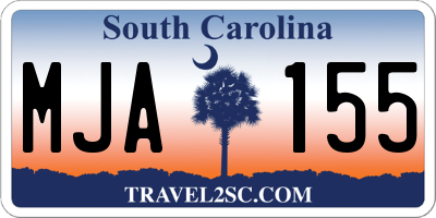 SC license plate MJA155