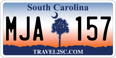 SC license plate MJA157