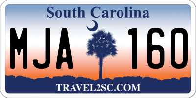 SC license plate MJA160