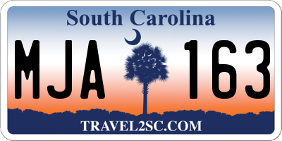 SC license plate MJA163
