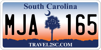 SC license plate MJA165