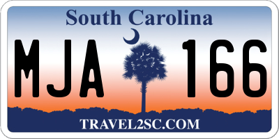 SC license plate MJA166