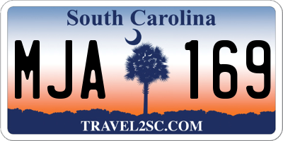 SC license plate MJA169