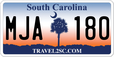 SC license plate MJA180