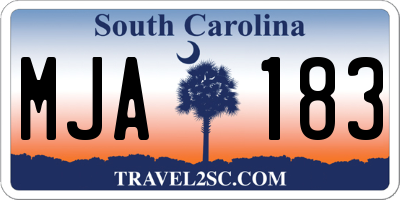 SC license plate MJA183