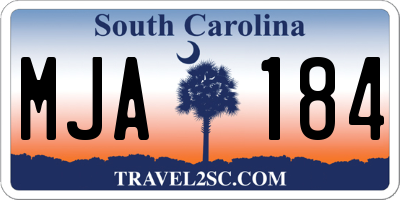 SC license plate MJA184