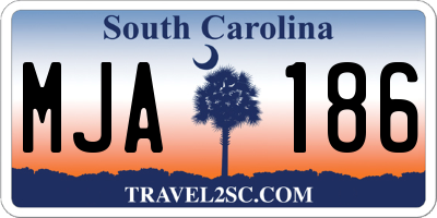 SC license plate MJA186