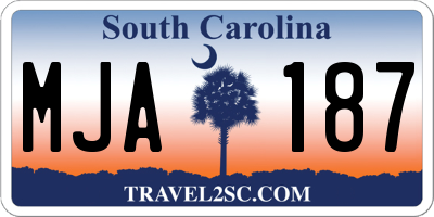 SC license plate MJA187