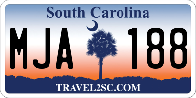 SC license plate MJA188