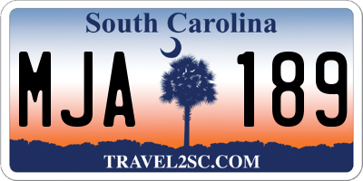 SC license plate MJA189