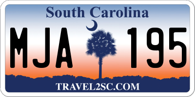 SC license plate MJA195