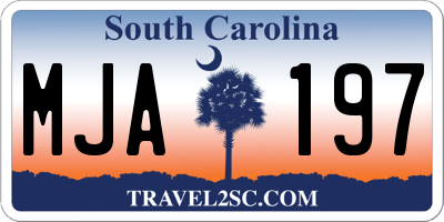 SC license plate MJA197