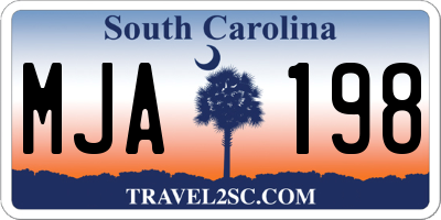 SC license plate MJA198