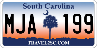SC license plate MJA199