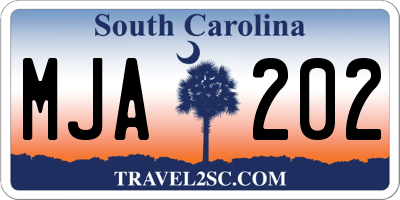 SC license plate MJA202