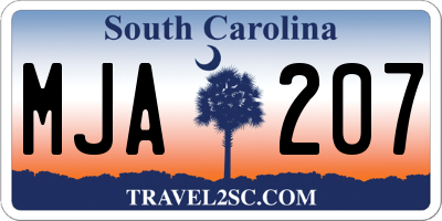 SC license plate MJA207