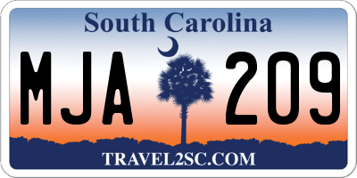 SC license plate MJA209