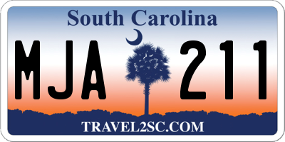 SC license plate MJA211