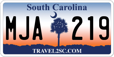 SC license plate MJA219