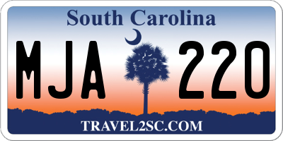 SC license plate MJA220
