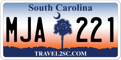 SC license plate MJA221