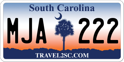 SC license plate MJA222
