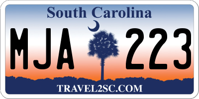 SC license plate MJA223