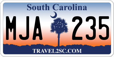 SC license plate MJA235