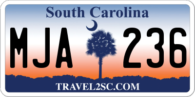 SC license plate MJA236
