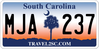 SC license plate MJA237