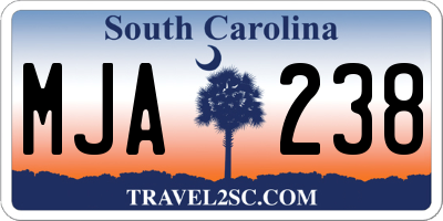 SC license plate MJA238