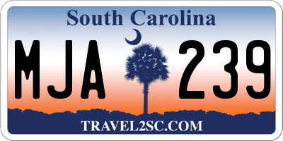 SC license plate MJA239