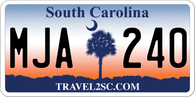 SC license plate MJA240