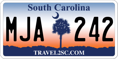 SC license plate MJA242