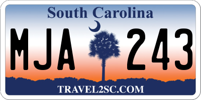 SC license plate MJA243