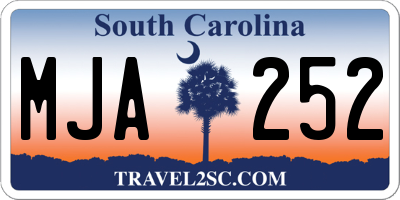 SC license plate MJA252