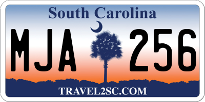 SC license plate MJA256