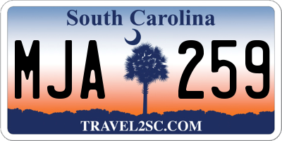SC license plate MJA259