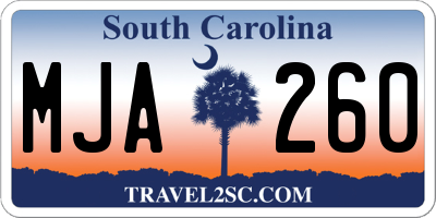 SC license plate MJA260