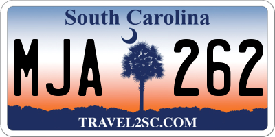SC license plate MJA262