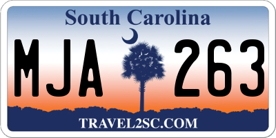 SC license plate MJA263