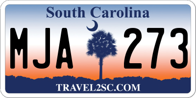 SC license plate MJA273