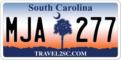 SC license plate MJA277