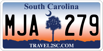 SC license plate MJA279