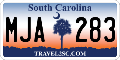 SC license plate MJA283