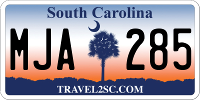 SC license plate MJA285