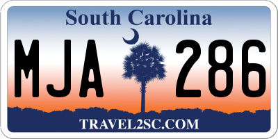 SC license plate MJA286