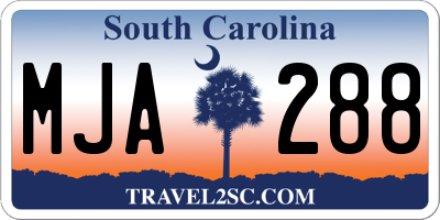 SC license plate MJA288