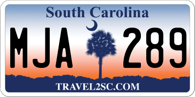 SC license plate MJA289