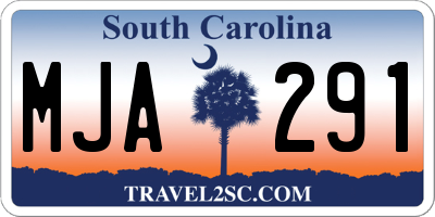 SC license plate MJA291